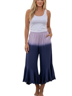 ++NWT** Umgee Linen Blend Wide-Leg Pull-On Pants